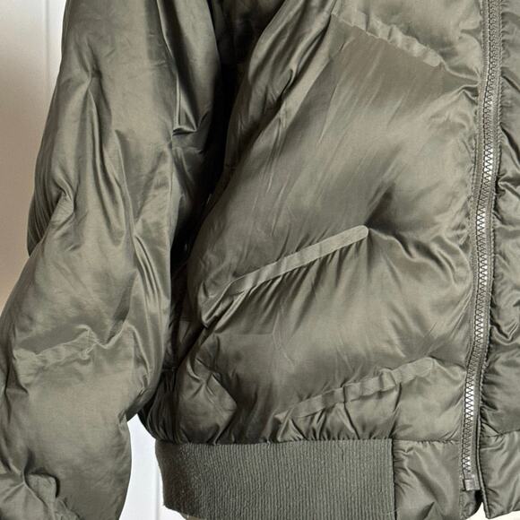 Zara Diamond Quilted Puffer Bomber Jacket Unisex Size 13-14 Green NEW - Picture 5 of 7